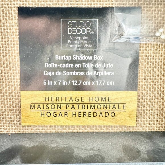 Set Of 2 Studio Decor Burlap Shadow Boxes 5" X 7" Heritage Home Wall Display - Picture 3 of 7